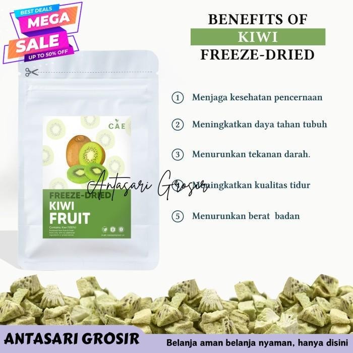 

KIWI FREEZE DRIED KIWI FRUIT BUAH CRISP PURE KERING UTUH WHOLE ORGANIK HEALTHY CRUNCHY PREMIUM 10 GRAM - 100 GRAM PRODUK TERBAIK!!