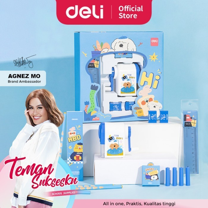 

Deli Set Alat Tulis Kado / Stationary Gift Set 5 in 1 Pink Biru VG52
