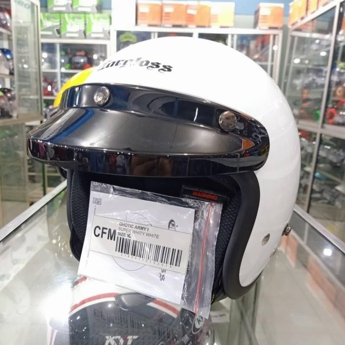Helm Cargloss Retro Putih Original