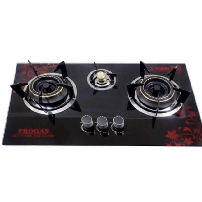 READY [ PROGAS ] KOMPOR GAS KACA / TANAM PROGAS 3 TUNGKU - FULL BURNER