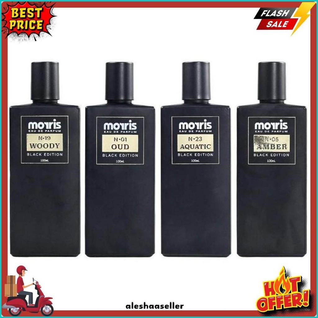Morris Black Edition Eau De Parfume 100 Ml/Parfume Pria/Morris Oud/Morris Amber/Morris Aquatic/Morri