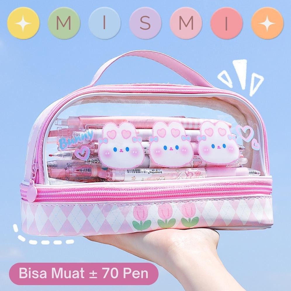 

rq-56 Mismi Abigail Pencil Case Kotak Pensil Sekolah Kapasitas Besar Dual Slot Trendy Stylish - PC5A Original