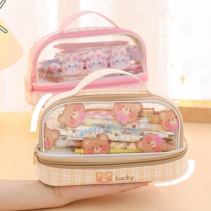 

YBW-2429 Kartun Kecantikan Tinggi Bag Pen Kapasitas Besar Bag Pelajar Tangan Pen Bag Pen Storage Bag Manis Makeup Kotak Stationery Termurah