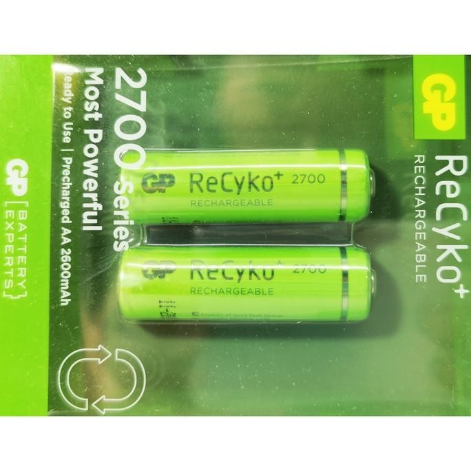 Baterai Isi Ulang 2 Pcs Gp Recyko Ukuran Aa 2600Mah / Rechargeable