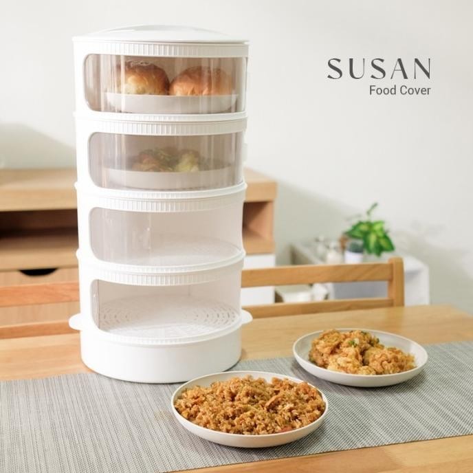 Tudung Saji Susun Viral 4 Tingkat Rak Makanan Tebal Model SLIDE