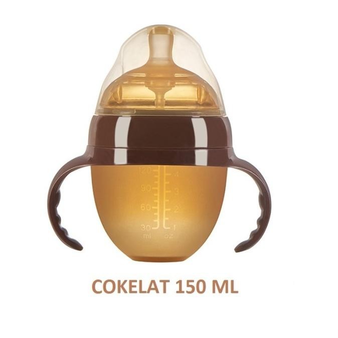 ORIGINAL PIKO Bello Botol dot susu anti kolik Bayi Silikon cokelat LS01
