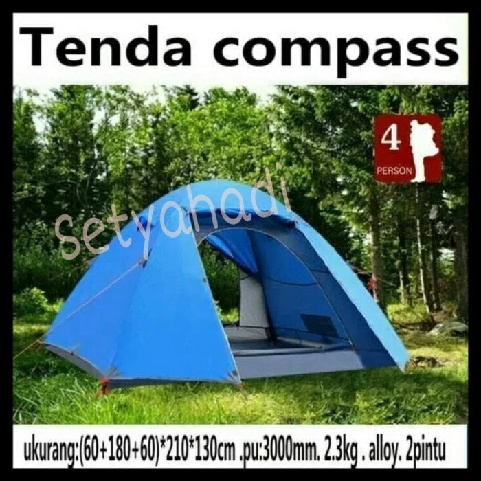 {DianShop} Tenda Gunung Merk Compass kap 4P frame alloy Limited