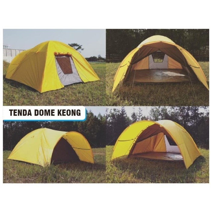 {DianShop} Tenda Dome Keong Double Layer Kaps 8 orang - Outdoor Camping - Orange Limited