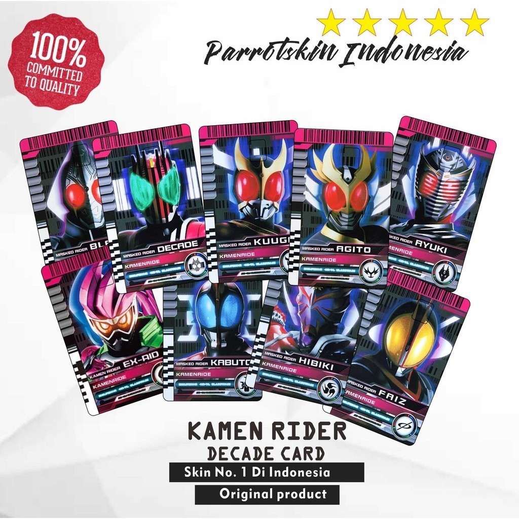 

Sticker Pelindung Kartu Kamen rider Decade ATM Flazz emoney Skin Card Evvarisk Garskin