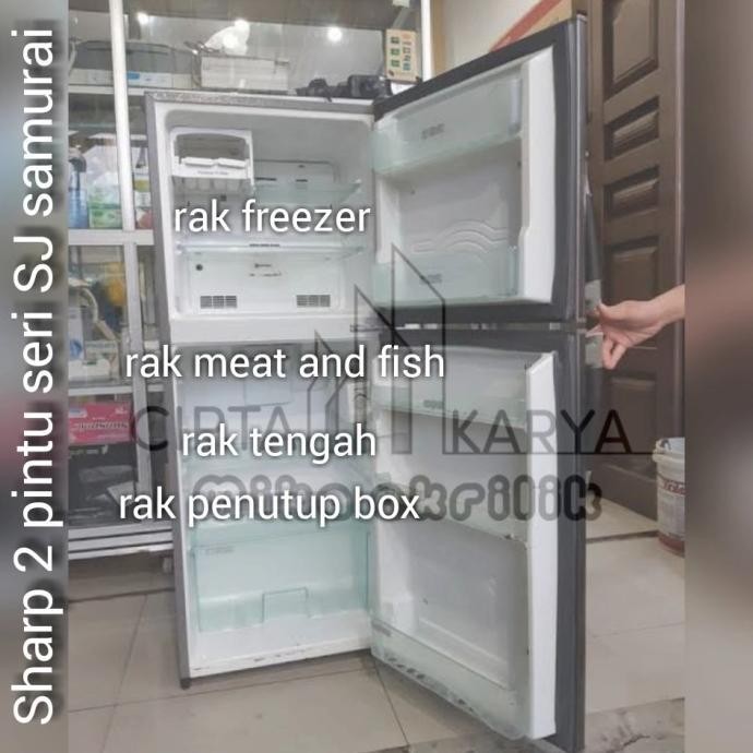 RAK KULKAS LEMARI ES MERK SHARP 2 PINTU SERI SJ SAMURAI CUSTOM 5MM