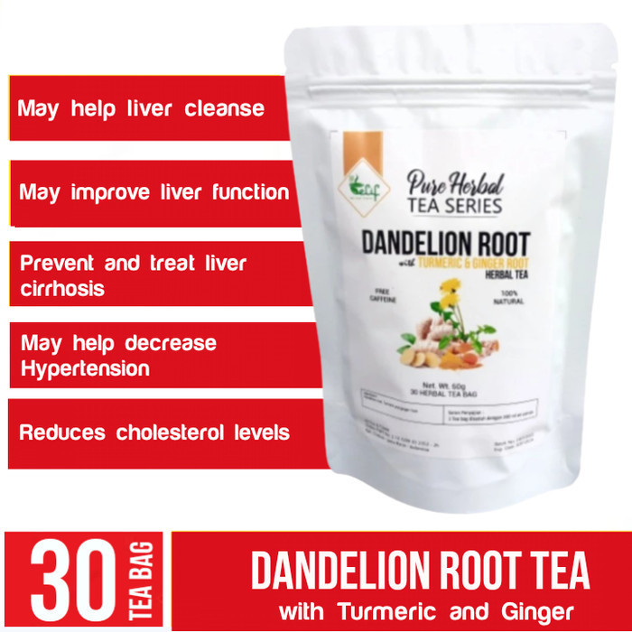 

Secrenada - Dandelion Root Turmeric Ginger Herbal Tea For Liver Cleanse (30 Bag)