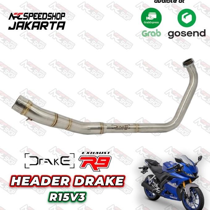 Header Knalpot R9 Drake Yamaha R15V3 Leher Knalpot R9