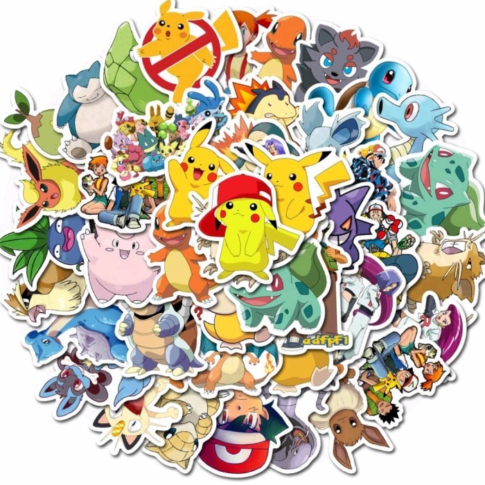 

Sale 40Pcs/50Pcs/100Pcs Sticker Pokemon Stiker Cute Lucu Anti Air Pvc