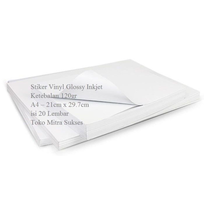 

Sale Stiker Vinyl Glossy Inkjet A4 Baru