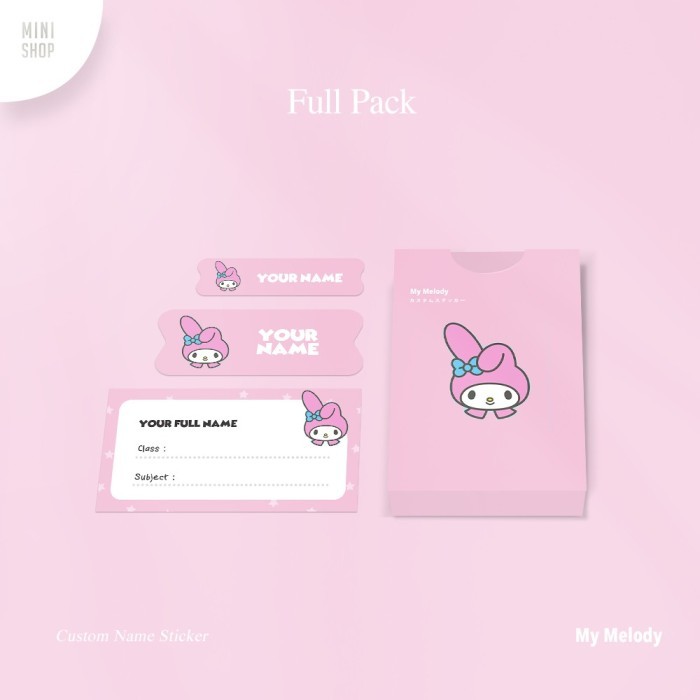 

Sale Sanrio - My Melody - Paket Label Stiker Nama Custom