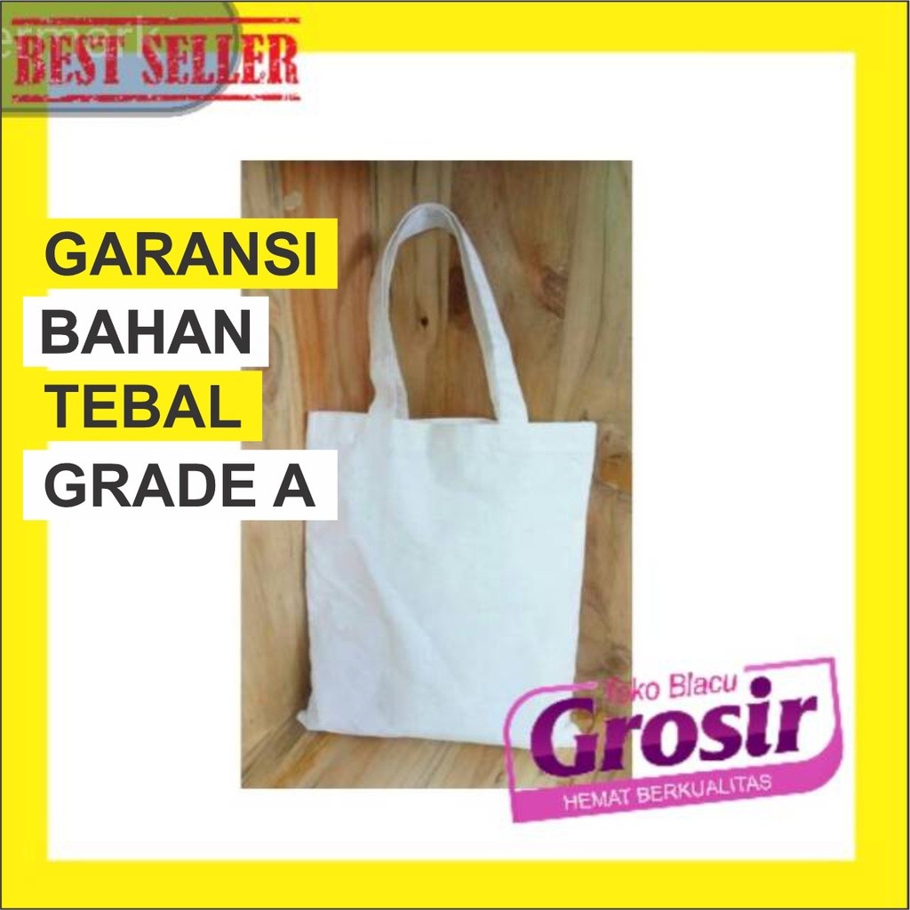 

Tas Bahu Premium // [20x25] TEBAL Polos Totebag Tas Blacu Goodie Bag