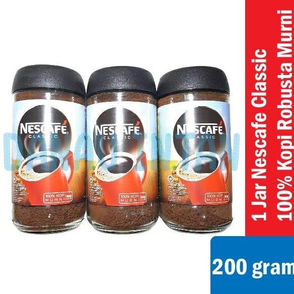 

1 Jar Nescafe Classic Botol 200Gr 100% Kopi Bubuk Robusta Murni