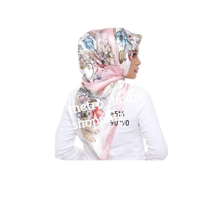 Diskon Hijab silk segi empat motif premium /jilbab/hijab/kerudung-MH60 metr0 Segera Dapatkan