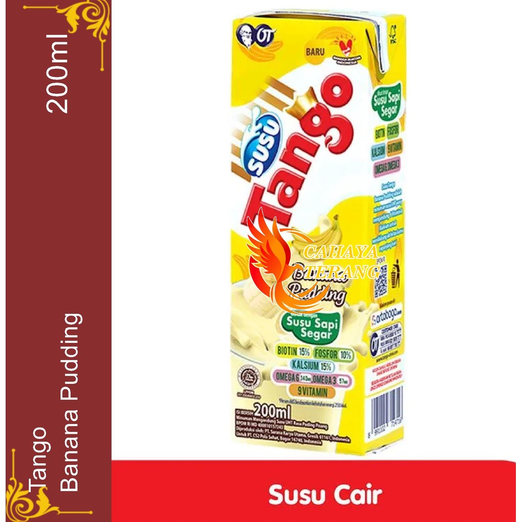 Susu Tango Juara Banana Pudding 200ML - [1 Pcs] Tango Susu UHT Rasa Puding Pisang 200ml Promo
