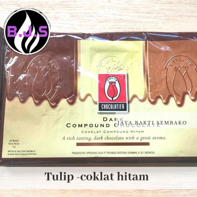 

Dark Compound Chocolate/Coklat Hitam Tulip 1Kg(Wajib Ojol Kk Ya)