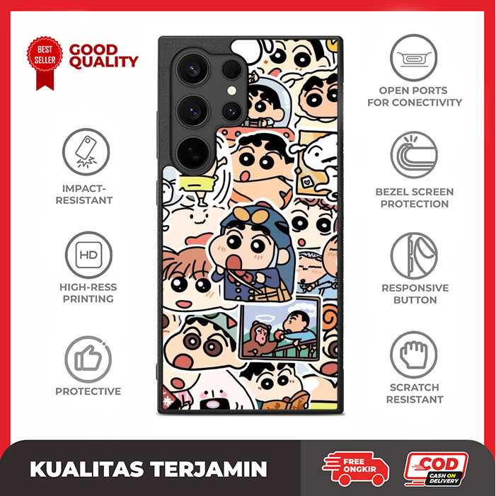 Case Casing Custom Samsung S24 S23 S22 S21 S20 FE Ultra Plus Shinchan AE3258 Hardcase A14