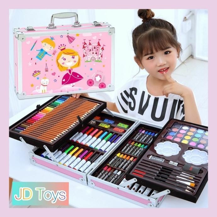 

Azalia Set Alat Lukis 145Pcs Model Koper Jinjing Import / Set Alat Menggambar