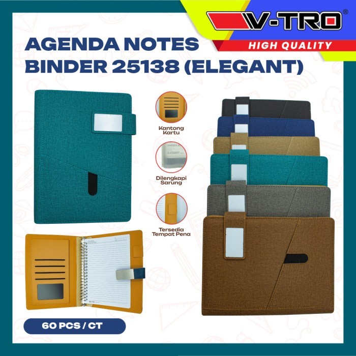 

paling diminati] map binder looseleaf vtro kode elegant 25138 satuan sengan saku depan dan magnet)