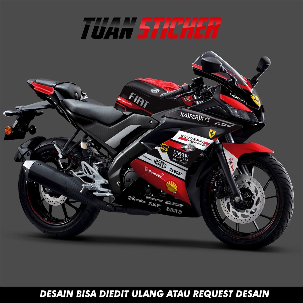 Sticker Striping Decal Yamaha R15 V3, Sticker Decal R15 V3, Sticker R15 , striping R15 V3 Ferrari