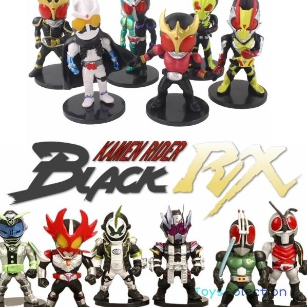Action Figure Masked Kamen Rider Rx Set Isi 6 Pcs Topper Mainan Hiasan
