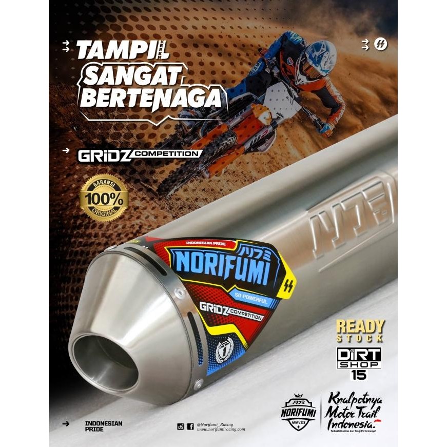 PROMO KNALPOT NORIFUMI GRIDZ KOMPETISI KLX150 CRF 150 WR155 #ORIGINAL