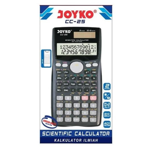 

Calculator Sekolah/ Kalkulator Joyko CC-25 / Scientific / 401 Function H24M