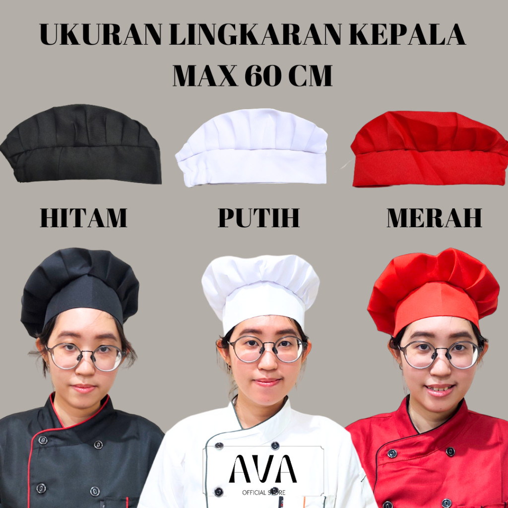 HARGA TERBARU TOPI JAMUR KOKI CHEF DEWASA / TOPI CHEF MASAK DAPUR KITCHEN PRIA WANITA / TOPI KOKI