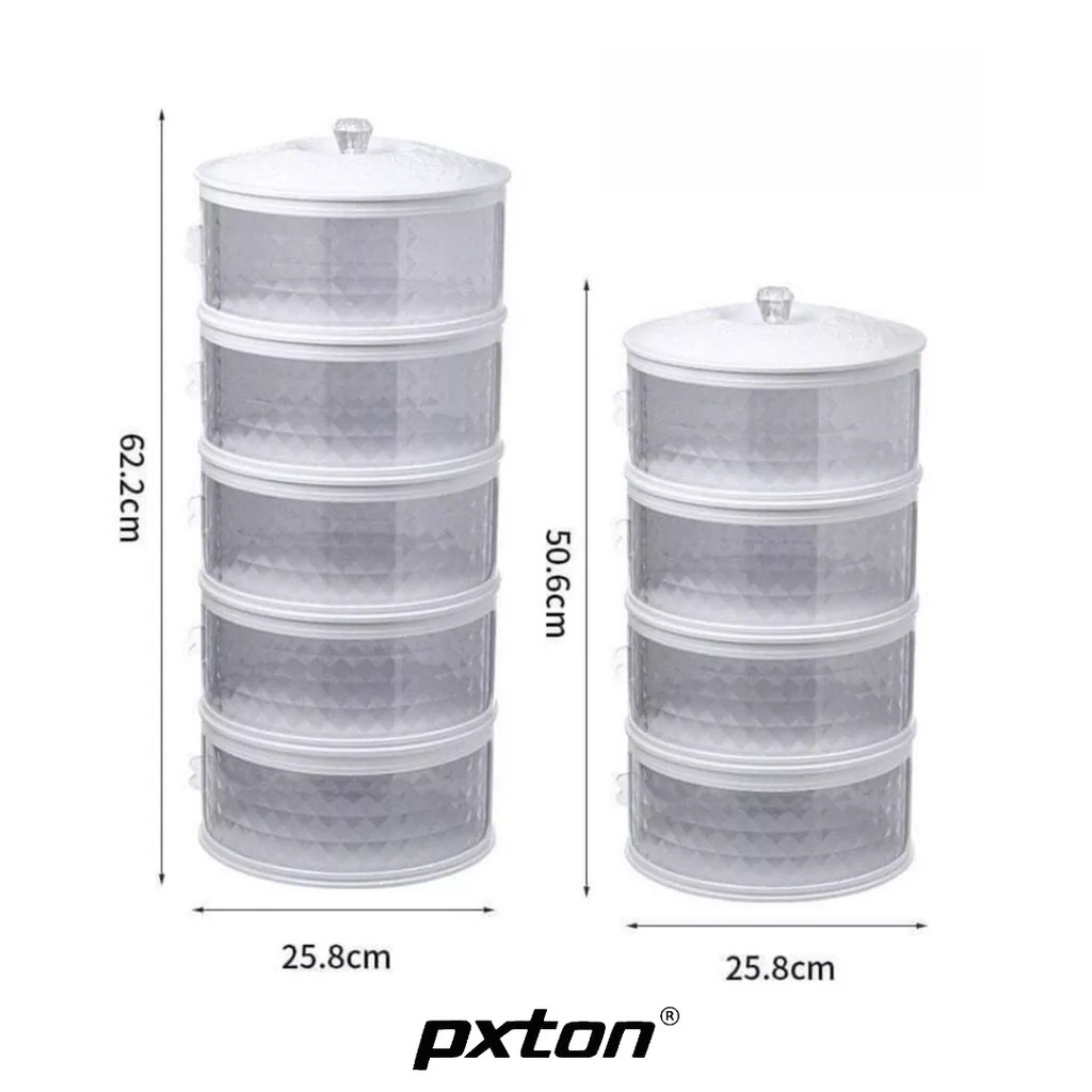HARGA TERBARU PXTON - MULTILAYER RAK PLASTIK PENYIMPANAN TEMPAT MAKANAN / FOOD STORAGE 4 N / TUDUNG