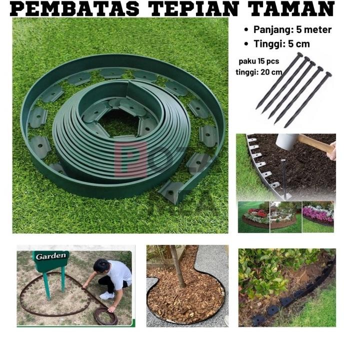 

Pembatas tepian rumput | Pembatas taman panjang 5 meter Premium