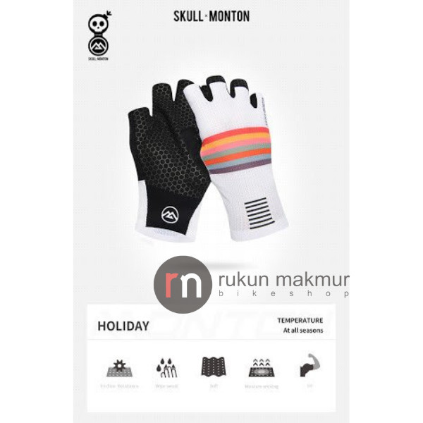 Monton Cycling Gloves Holiday White Glove - Sarung Tangan Sepeda