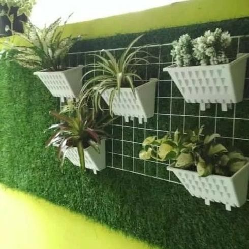 Ram Besi Putih 1 Pot Gantung Agro Rak Pot Dinding/Tempel