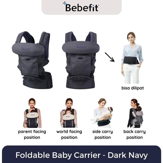 Korea Bebefit Foldable Baby Carrier - Hip Seat Gendongan - Dark Navy