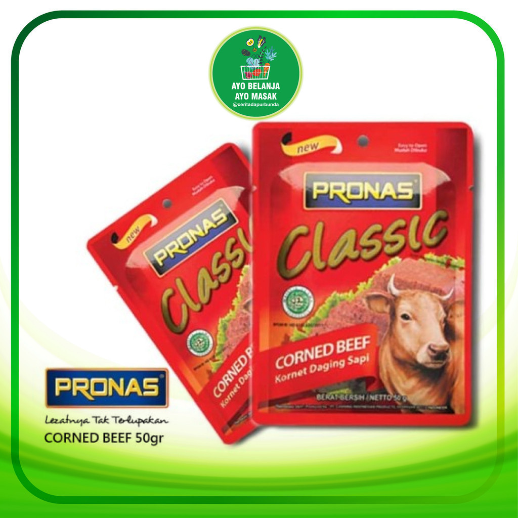 

Corned Beef Classic Pronas sachet 50 Gram - Kornet Daging Sapi