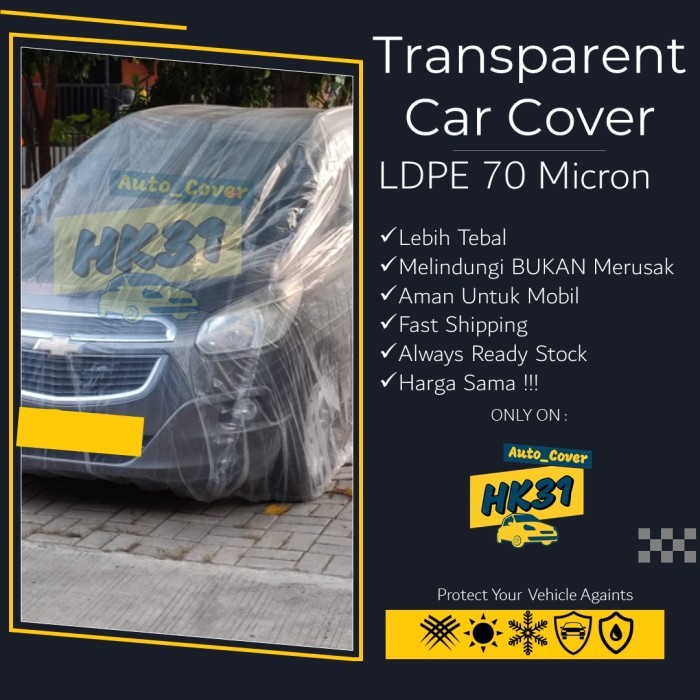 Cover Mobil transparan - Sarung Mobil transparan - Selimut Mobil