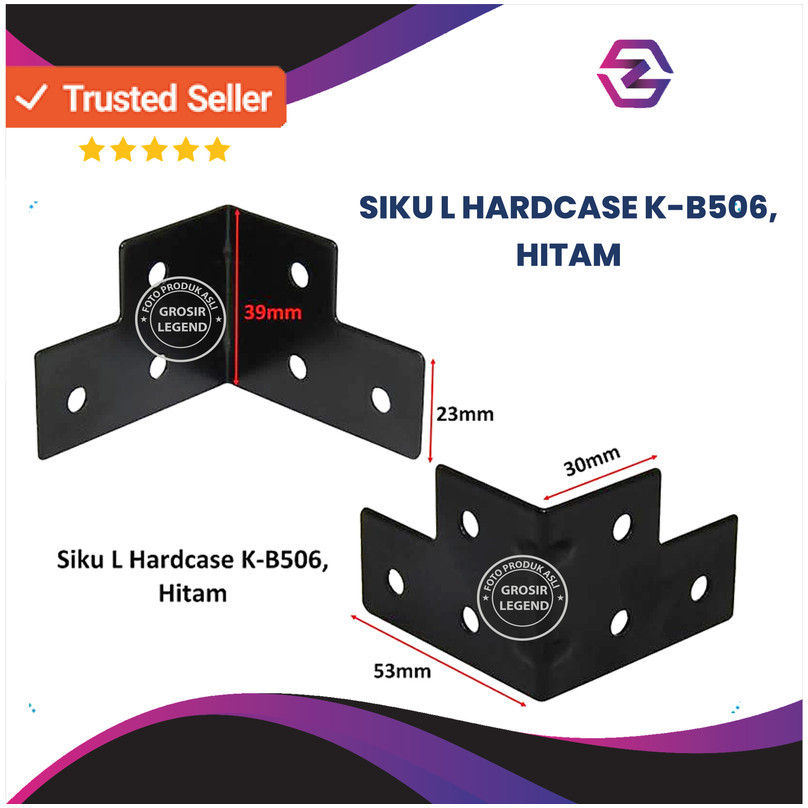 Siku besi L benteng Kecil box speaker Hardcase acessories K-B506 Hitam