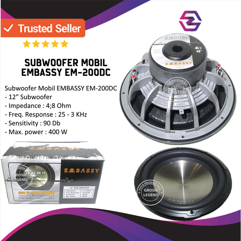 Subwoofer Mobil EMBASSY EM-200DC