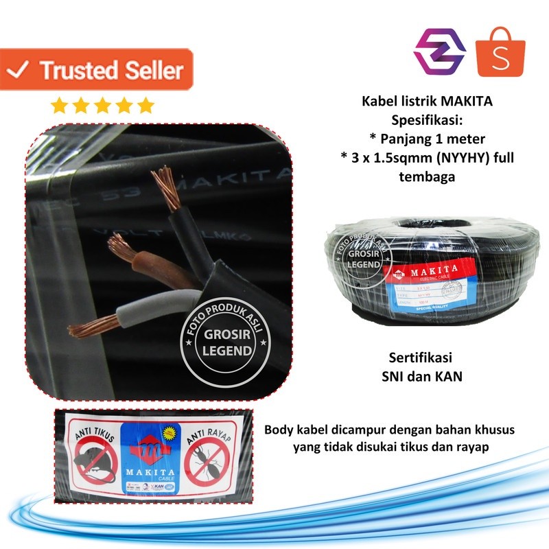 Kabel NYYHY 3x1.5 mm 1m meter Makita
