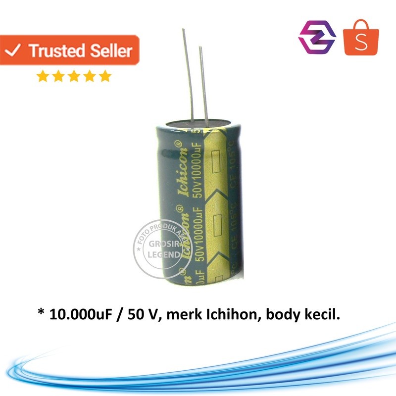 Elco capacitor Elko kapasitor 10000uF 50V 10000uF/50V Ichikon