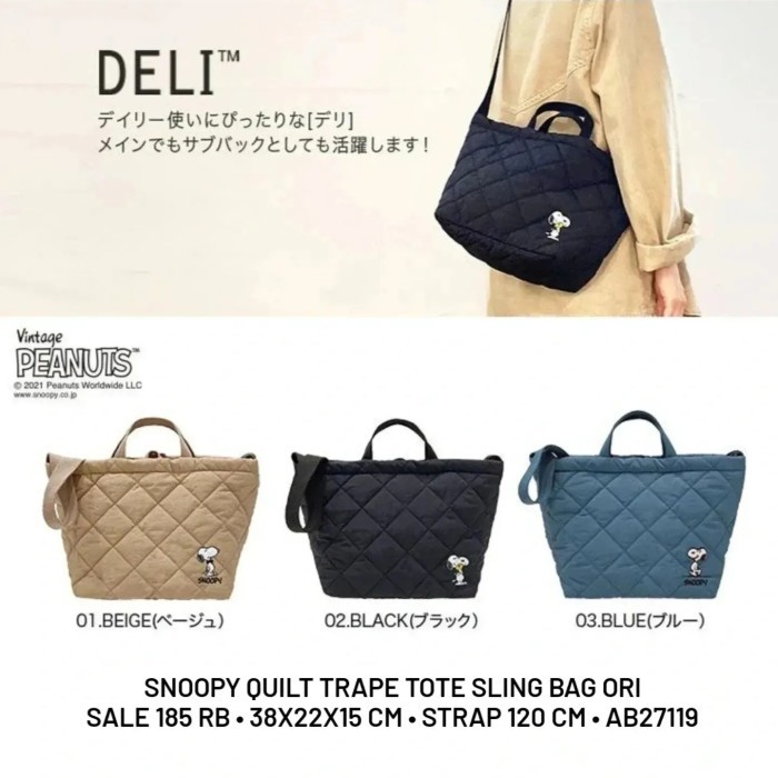 PROMO Snoopy Quilt Trape Bag Ori 3 warna