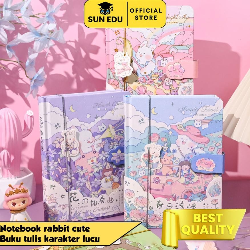 

gd-12 Notebook rabbit cute/ Buku tulis karakter lucu/ Buku catatan jurnal diary Premium