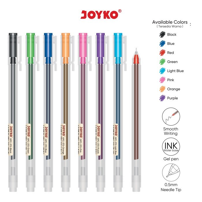 

Color Gel Pen Pulpen Pena Jel Warna Joyko Gpc-372 0.5 Mm