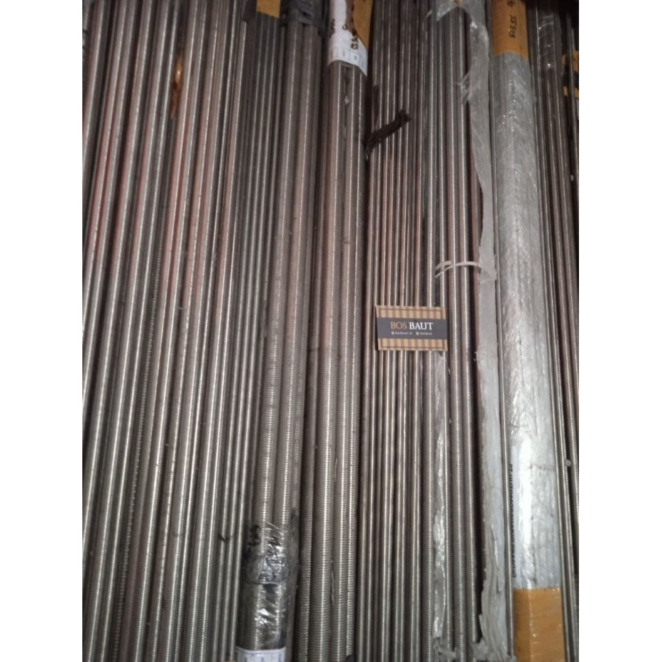 AS DRAT BESI MENTAH M10 - STUDBOLT M10x1meter P1.50