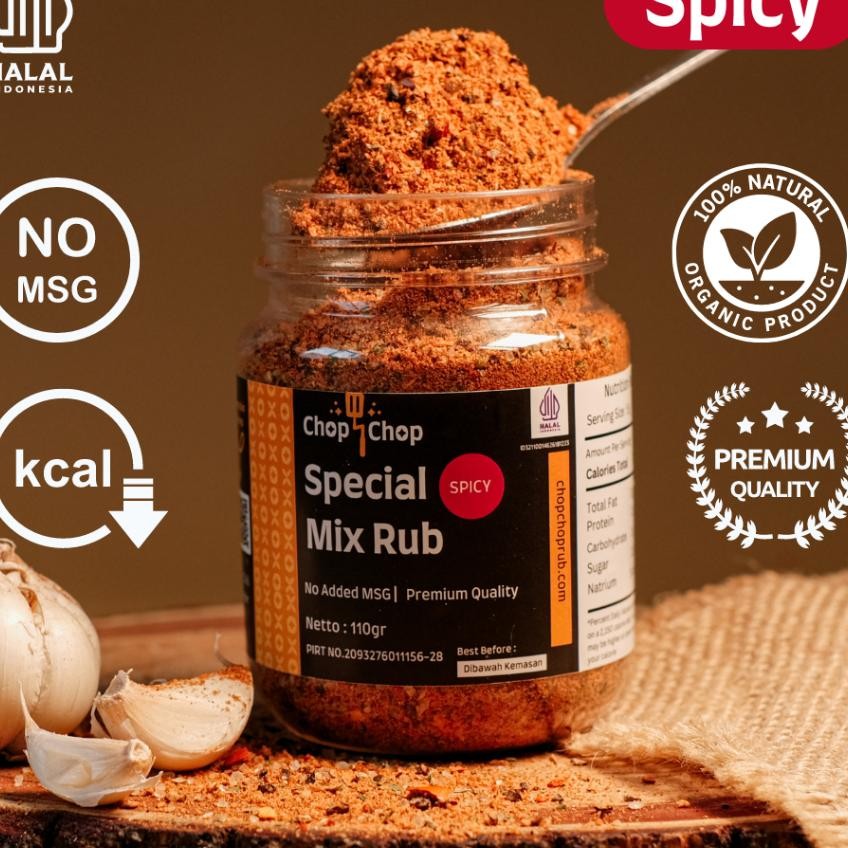 

Chopchop Special X Rub Spicy Bumbu Marinasi Rendah Kal/ Serbaguna 110Gr