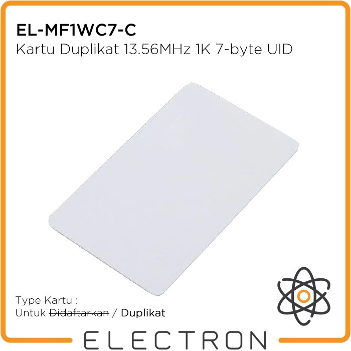 

EL-MF1WC7-C 13.56MHz 1K 7byte UID Rewritable Magic Card Kartu Duplikat