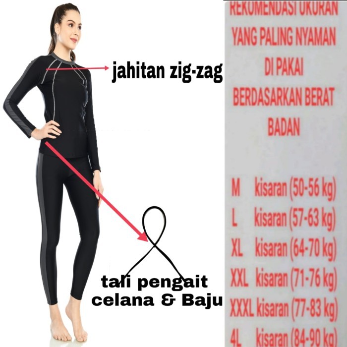 Pakaian Baju Celana Panjang Renang Wanita Swimsuit
